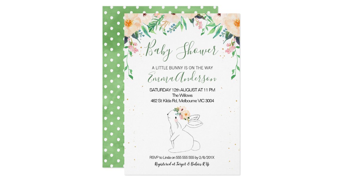Bunny Gender Neutral Baby Shower Invitation