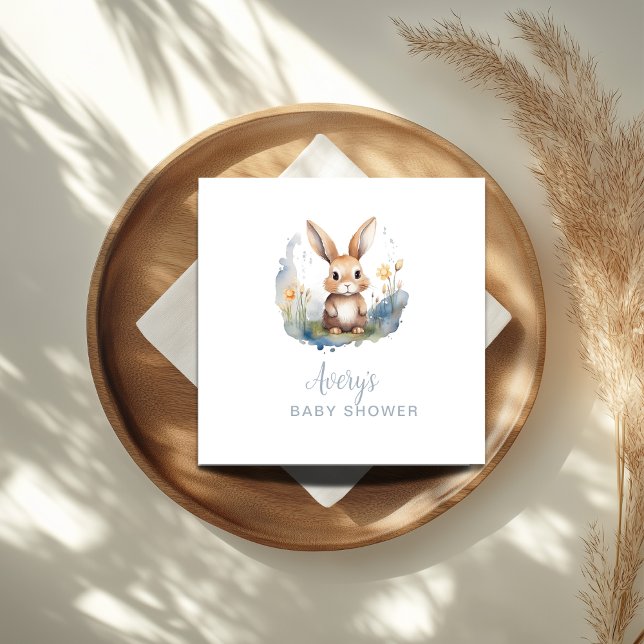 Bunny Gender Neutral Baby Shower Napkins (Creator Uploaded)