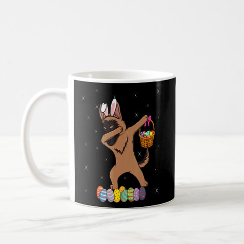 Bunny German Shepherd Dabbing Dog Happy Easter Day Coffee Mug