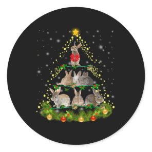 Bunny Gift | Bunny Rabbit Christmas Tree Light Classic Round Sticker