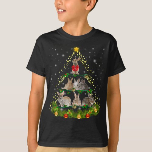 Bunny Gift  Bunny Rabbit Christmas Tree Light T_Shirt