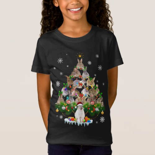 Bunny Gift  Cute Rabbit Christmas Tree Snow T_Shirt