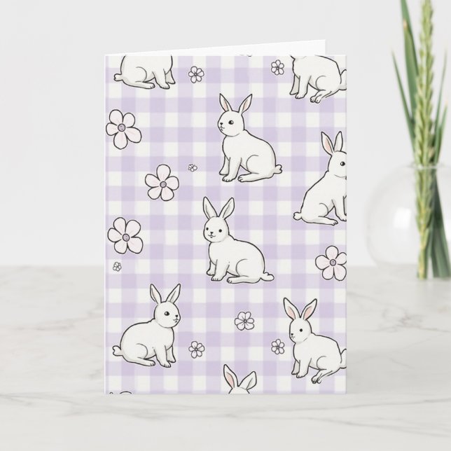 Bunny Gingham Springtime Story Card (Front)