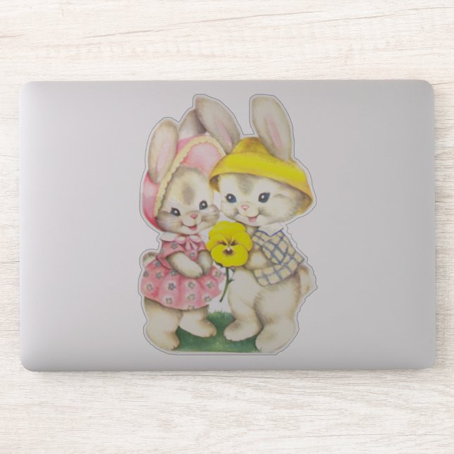Bunny Girl and Boy Sticker (Computer)