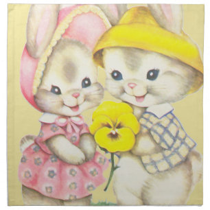 Bunny Girl+Boy Napkin