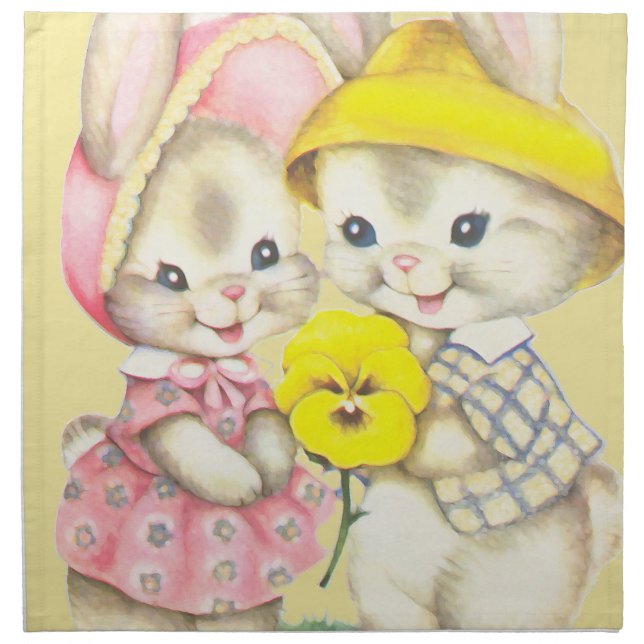 Bunny Girl+Boy Napkin (Front)