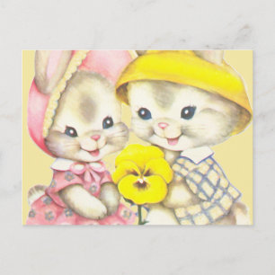 Bunny Girl+Boy Postcard