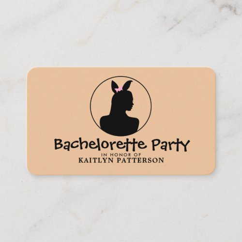 Bunny Girl Elegant Bachelorette Party Ticket Enclosure Card