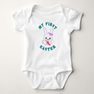 Bunny Girl First Easter Baby Bodysuit