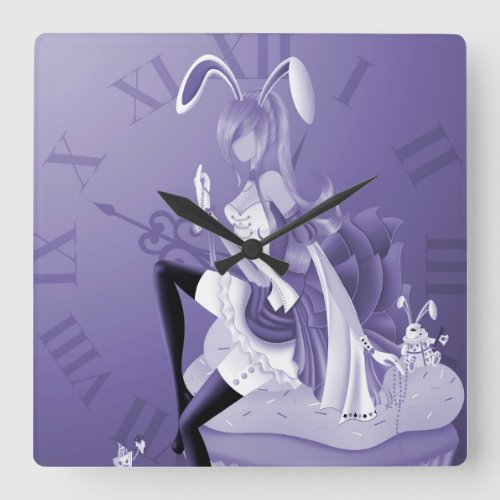 Bunny Girl on Cupcake Acrylic Wall Clock