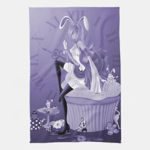 Bunny Girl on Cupcake Tea Towel