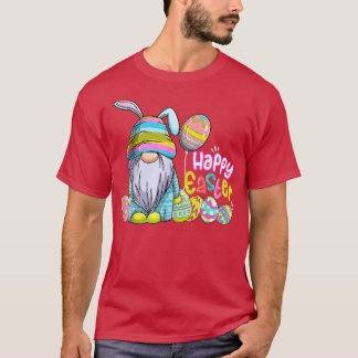 Bunny Gnome Easter Eggs Hunting Happy Gnome Lover T-Shirt