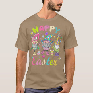 Bunny Gnome Hug Easter Eggs Happy Easter Day T-Shirt