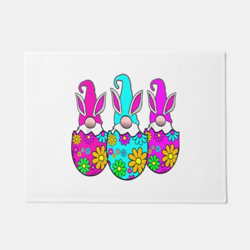 Bunny Gnome Hug Easter Eggs Hunting Happy Easter D Doormat
