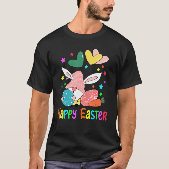 Bunny Gnome Rabbit Egg Hunting Happy Easter Day Ea T-Shirt (Front)