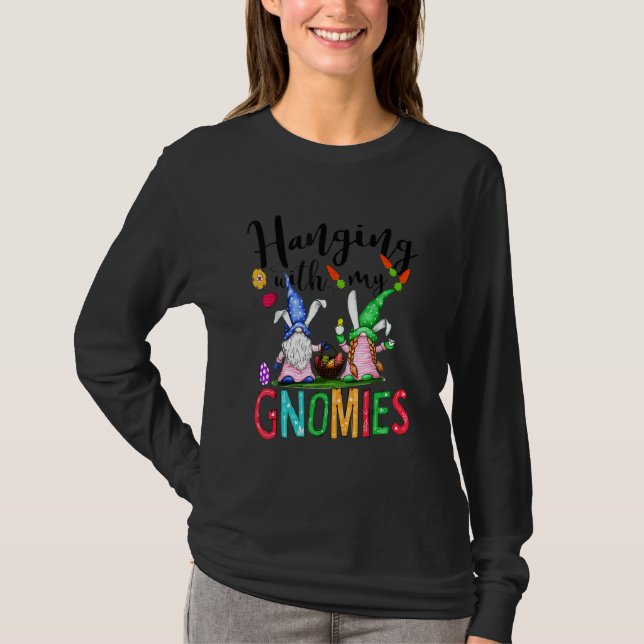 Bunny Gnome Rabbit Eggs Hunt Happy Easter Day T-Shirt (Front)