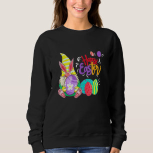 Bunny Gnome Rabbit Eggs Hunting Funny Happy Easter Sweatshirt