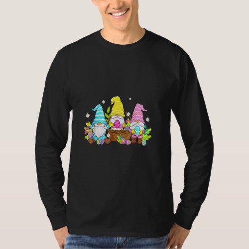 Bunny Gnome Rabbit Eggs Hunting Happy Easter Day 3 T_Shirt