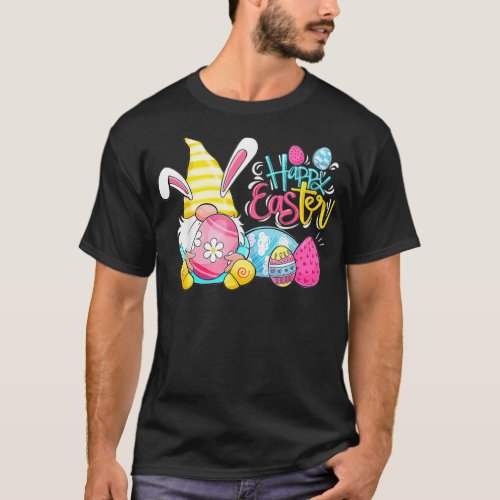 Bunny Gnome Rabbit Eggs Hunting Happy Easter Day F T_Shirt