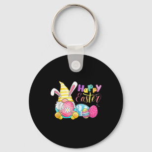 Bunny Gnome Rabbit Eggs Hunting Happy Easter Day Keychain