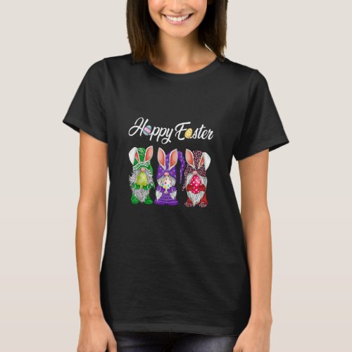 Bunny Gnome Rabbit Eggs Hunting Happy Easter Day   T_Shirt