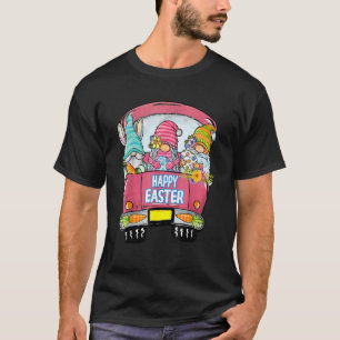 Bunny Gnomes Rabbit Eggs Hunting Truck Happy Easte T-Shirt