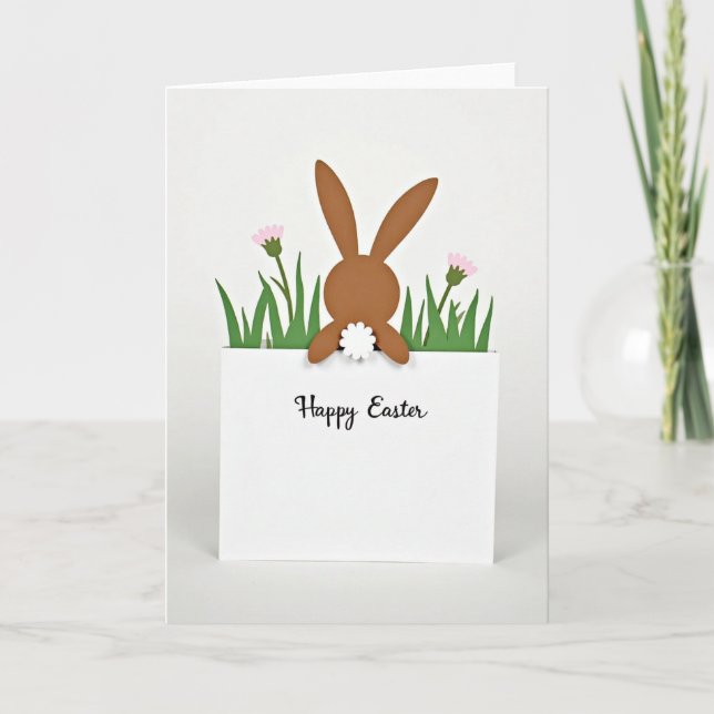 Bunny Grass Easter Card (Front)