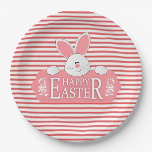 Bunny Greetings Easter Paper Plate