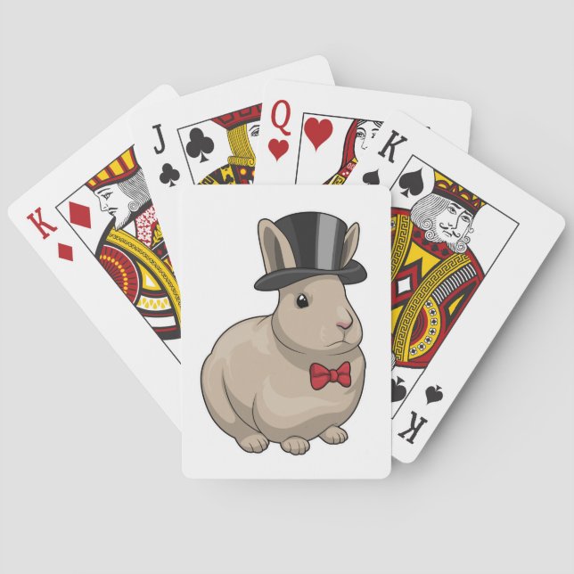 Bunny Groom Cylinder Wedding Poker Cards (Back)