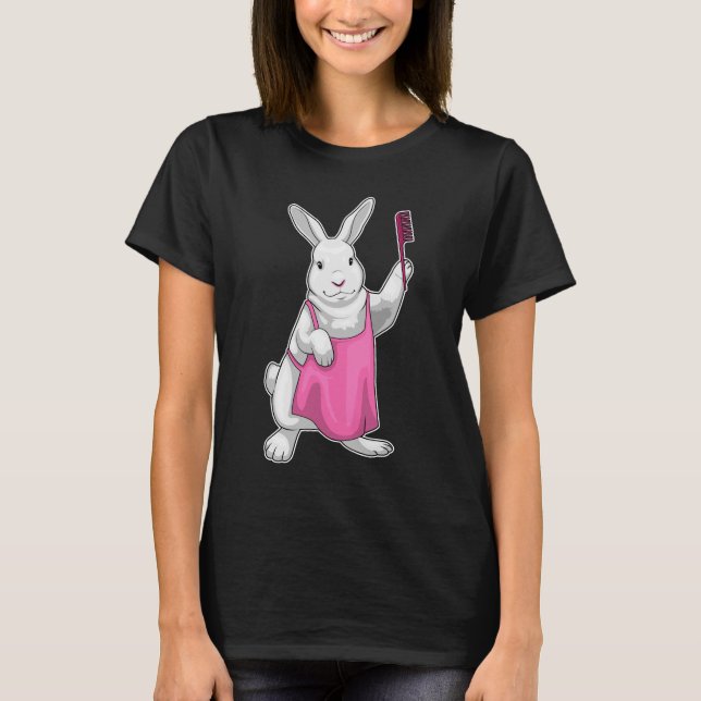 Bunny Hairdresser Comb T-Shirt (Front)