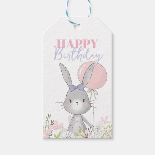 Bunny Happy Birthday  Favor tags