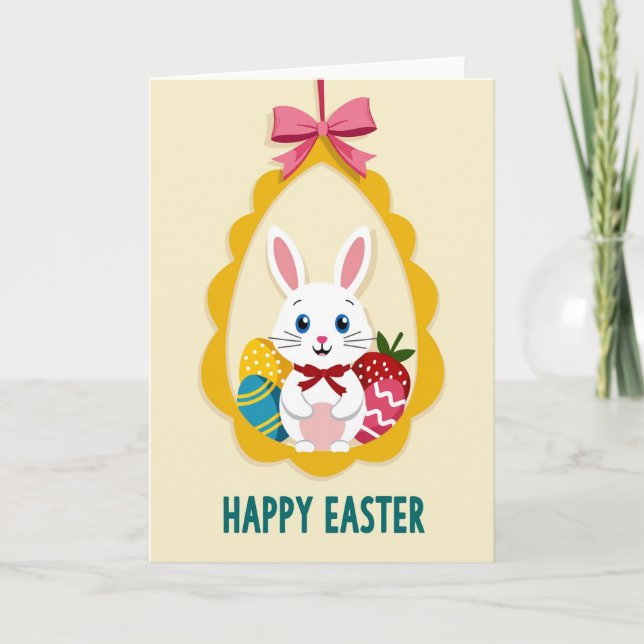 Bunny Happy Easter Card (Front)