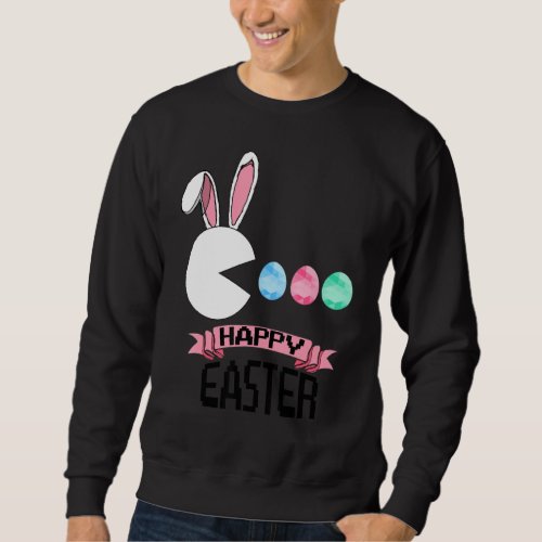 Bunny Happy Easter Egg Hunting Video Game Gamer Sweatshirt