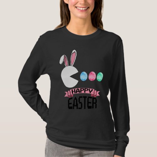 Bunny Happy Easter Egg Hunting Video Game Gamer T_Shirt