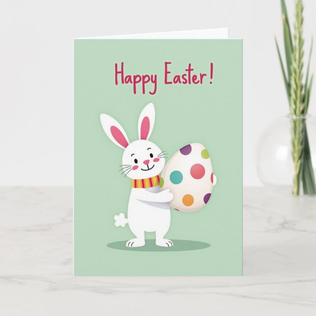 Bunny Happy Easter Scene Card (Front)