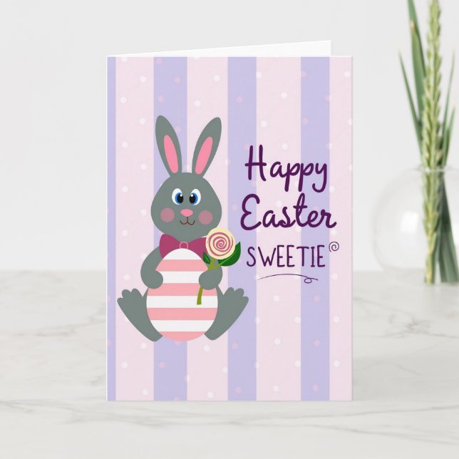 Bunny Happy Easter Sweetie Card (Front)