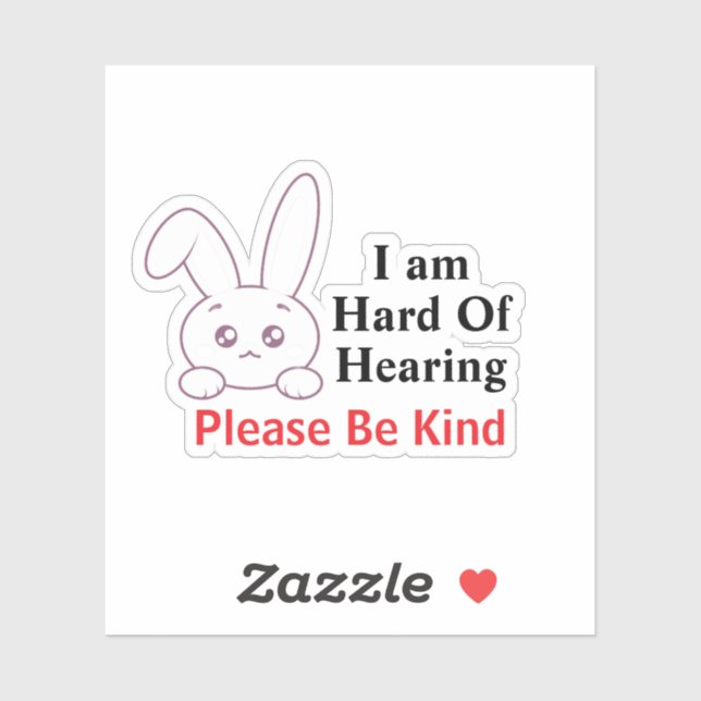 Bunny Hard of Hearing Sticker (Sheet)