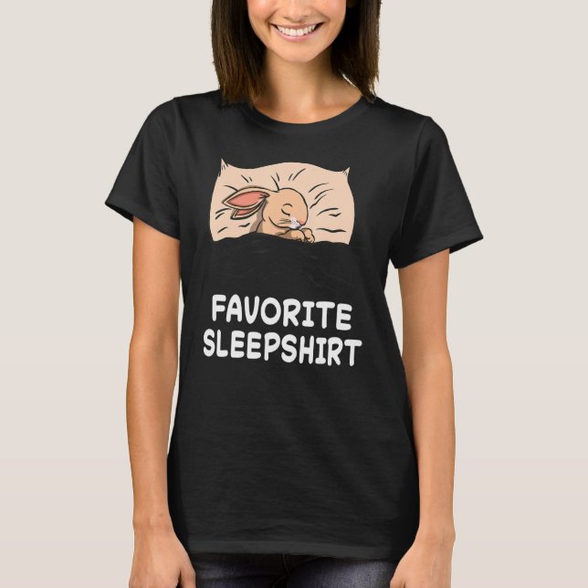 Bunny Hare Bunnies Nap Sleeping Sleep Pajama Night T-Shirt (Front)
