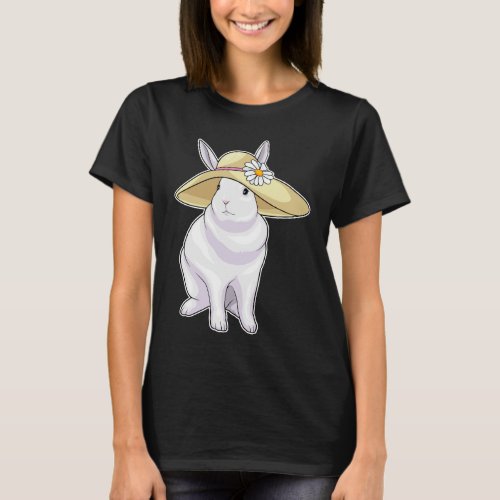 Bunny Hat Flower T_Shirt