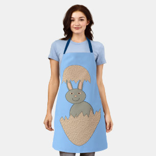 Bunny Hatching from Egg Weird Apron