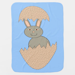 Bunny Hatching from Egg Weird Baby Blanket