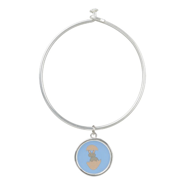 Bunny Hatching from Egg Weird Bangle Bracelet (Front)