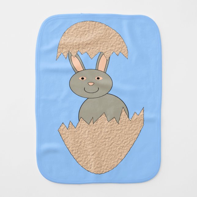 Bunny Hatching from Egg Weird Burp Cloth (Front)