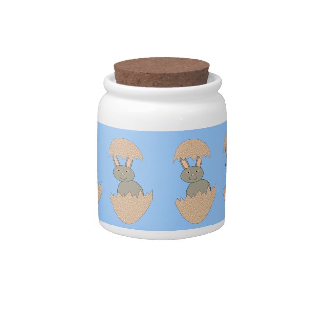 Bunny Hatching from Egg Weird Candy Jar (Front)