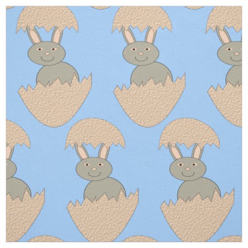 Bunny Hatching from Egg Weird Craft Fabric