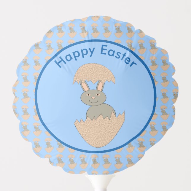 Bunny Hatching from Egg Weird Custom Balloon (Front)