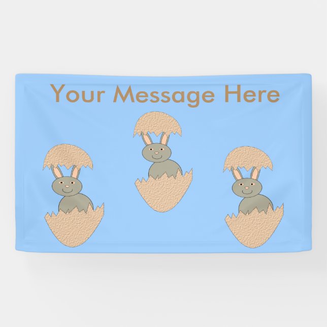 Bunny Hatching from Egg Weird Custom Banner (Horizontal)