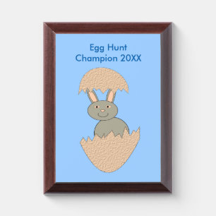 Bunny Hatching from Egg Weird Custom Egg Hunt Award Plaque