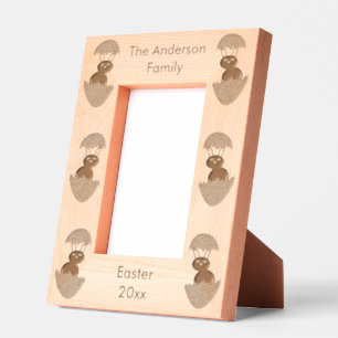 Bunny Hatching from Egg Weird Custom Family Name Engraved Frames