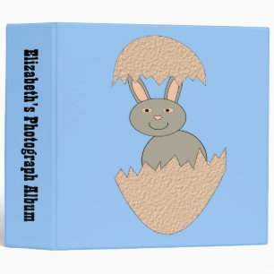 Bunny Hatching from Egg Weird Custom Photo Album 3 Ring Binder